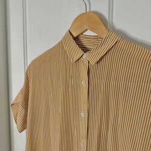 Everlane Womens Clean Silk Short Sleeve Square Shirt